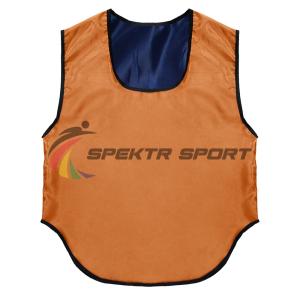 Купить Манишка футбольная двусторонняя Spektr Sport оранжево-синяя, р. 36-40 в Курчалое 